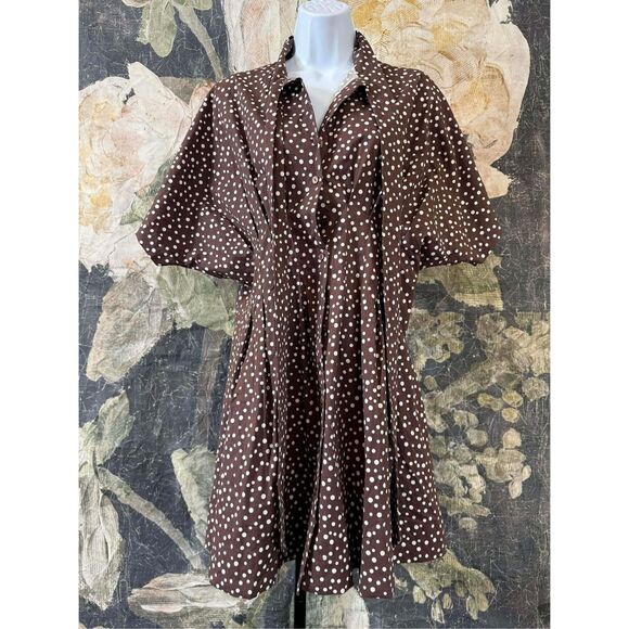 New Anthropologie The Tobie Tie-Neck Shirt Dress by Exquise sz M - Picture 8 of 10
